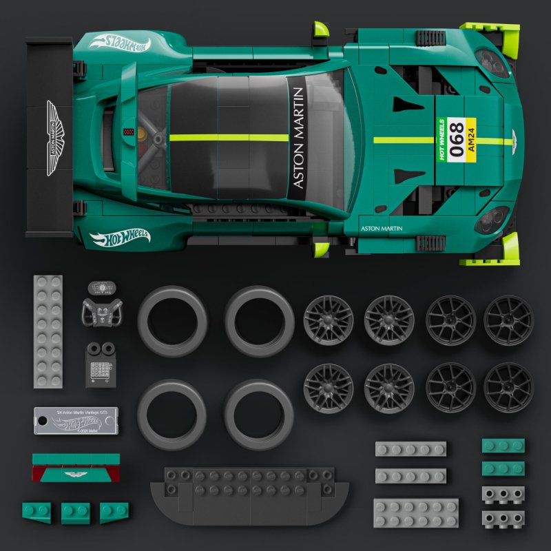 Mattel Brick Shop Hot Wheels-Coffret de Construction Aston Martin Vantage GT3