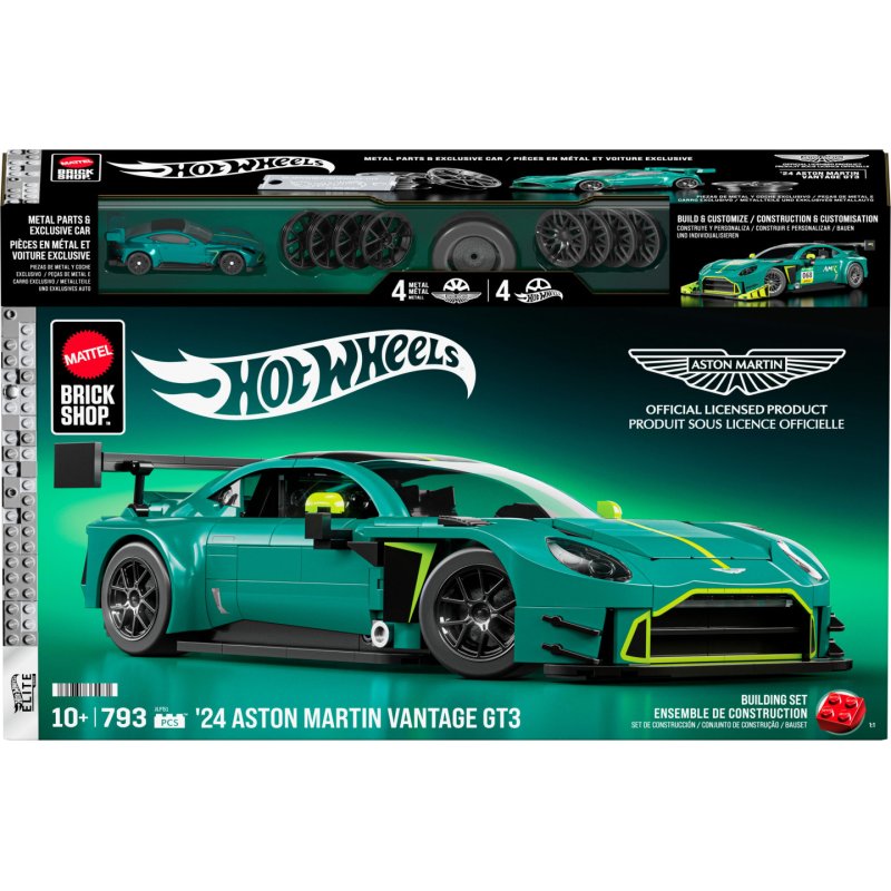 Mattel Brick Shop Hot Wheels-Coffret de Construction Aston Martin Vantage GT3