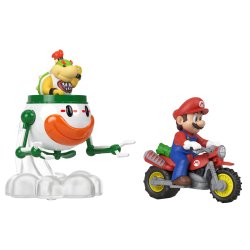 Hot Wheels The Super Mario Galaxy Movie 2-Pack, Mario on a Motorcycle & Bowser Jr. in a Clown Car
