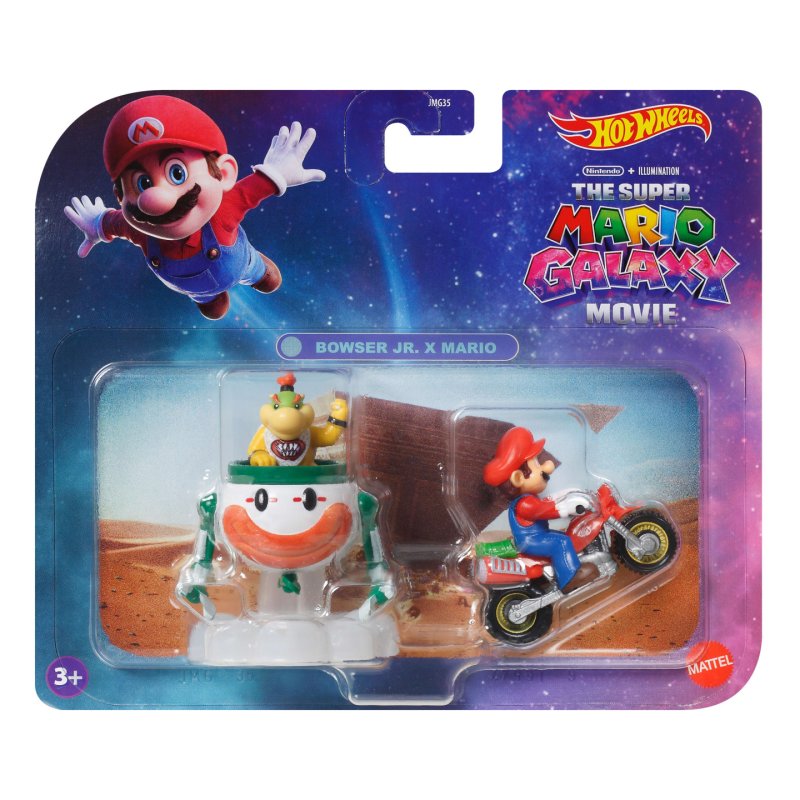 Hot Wheels Hot Wheels-Coffret 2 véhicules Super Mario Galaxy-Mario et Bowser Jr.