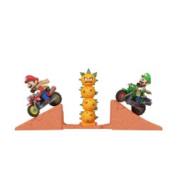 Hot Wheels Mario & Luigi Desert Jump inspired by The Super Mario Galaxy Movie with 2 Motos