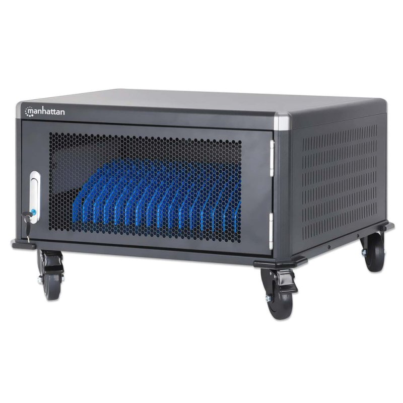 Manhattan Laptop Charging Cabinet Desktop via AC Adapter (EU) 20-bay Install device's AC Adapter (power cables) into