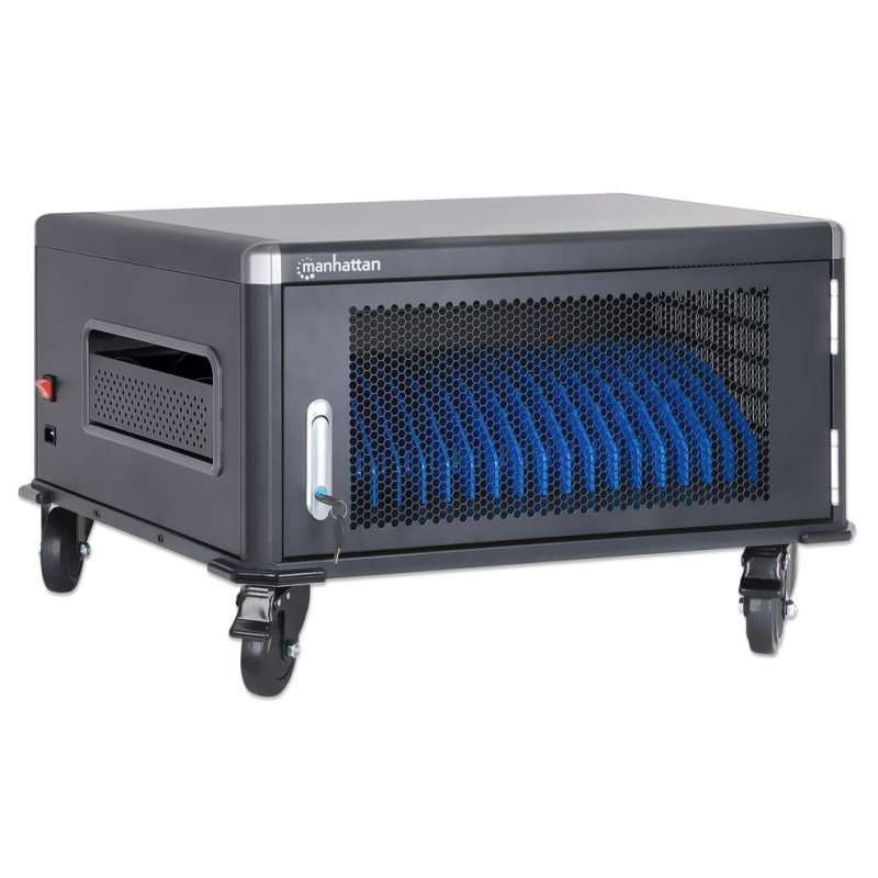 Manhattan Laptop Charging Cabinet Desktop via AC Adapter (EU) 20-bay Install device's AC Adapter (power cables) into