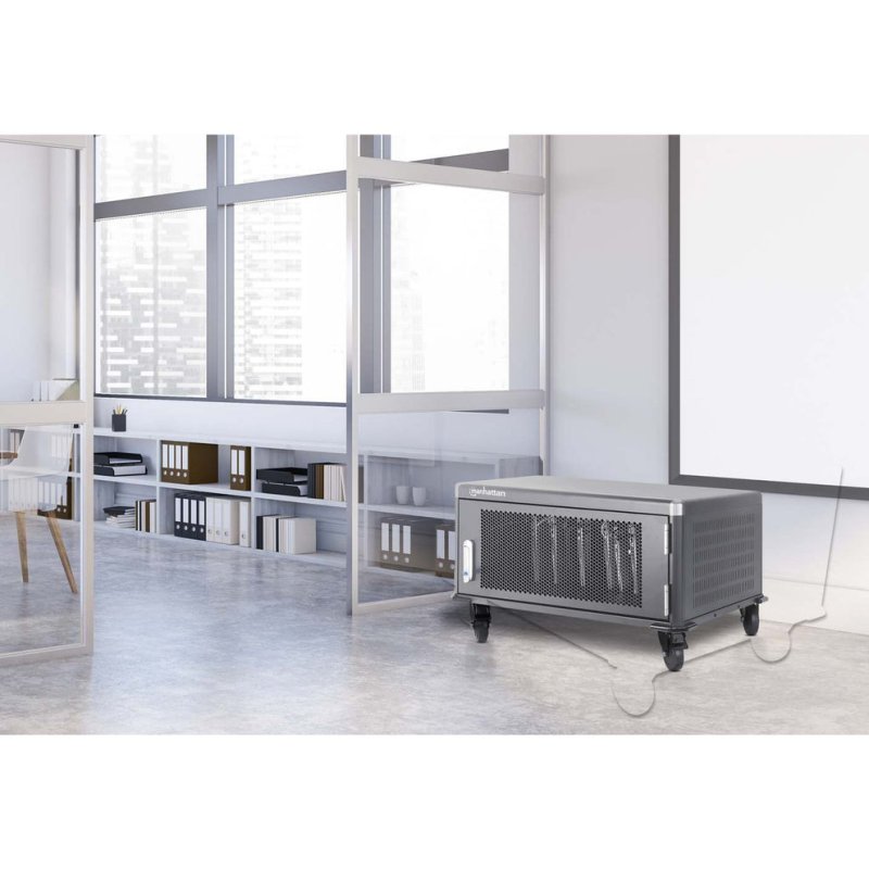 Manhattan Chariot de charge (armoire) 20 ordinateurs portables (jusqu’à 16"), charge via adaptateurs secteur (EU)