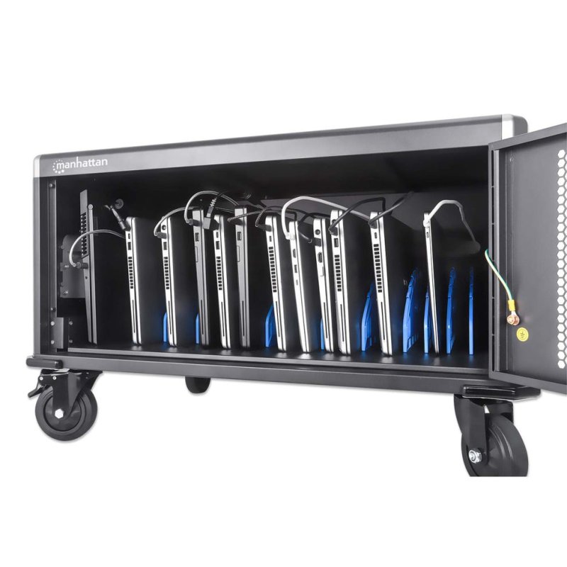 Manhattan Chariot de charge (armoire) 20 ordinateurs portables (jusqu’à 16"), charge via adaptateurs secteur (EU)