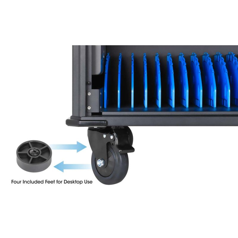Manhattan Laptop Charging Cabinet Desktop via AC Adapter (EU) 20-bay Install device's AC Adapter (power cables) into