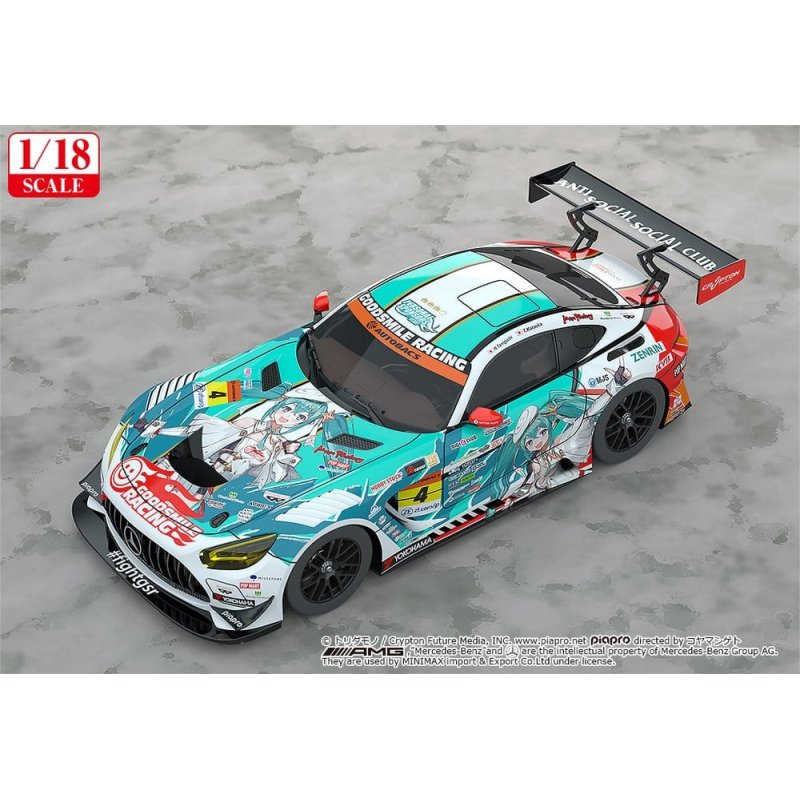 Hatsune Miku GT Project Vehicle 1/18 Good Smile Hatsune Miku AMG 2023 Season Opening Ver. 26 cm