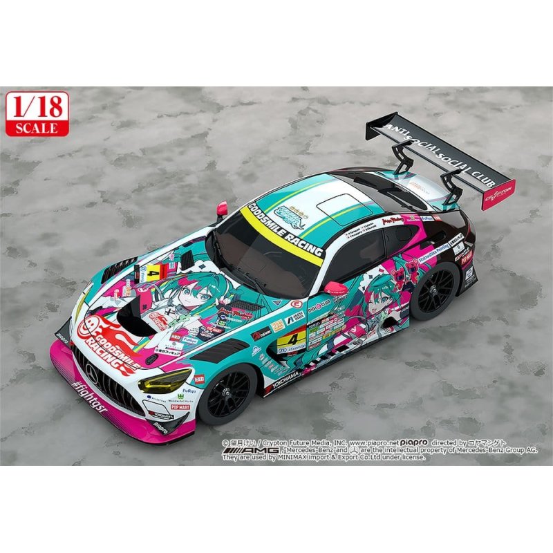 Hatsune Miku GT Project Vehicle 1/18 Good Smile Hatsune Miku AMG 2025 Season Opening Ver. 26 cm