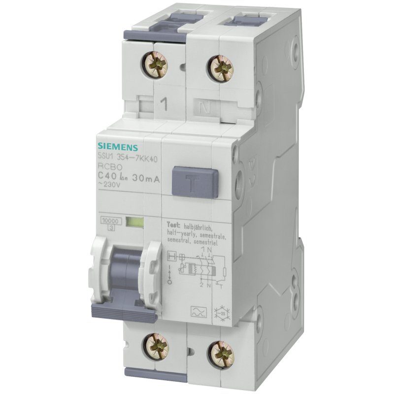 Siemens RCBO 1 N 2MW 10kA Type A 30mA B16