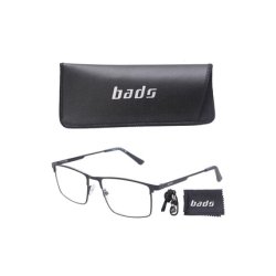 BADS Reading Glasses Black Metal Frame 2.50