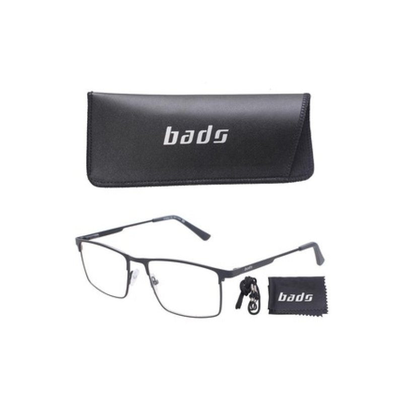 BADS Reading Glasses Black Metal Frame 2.50