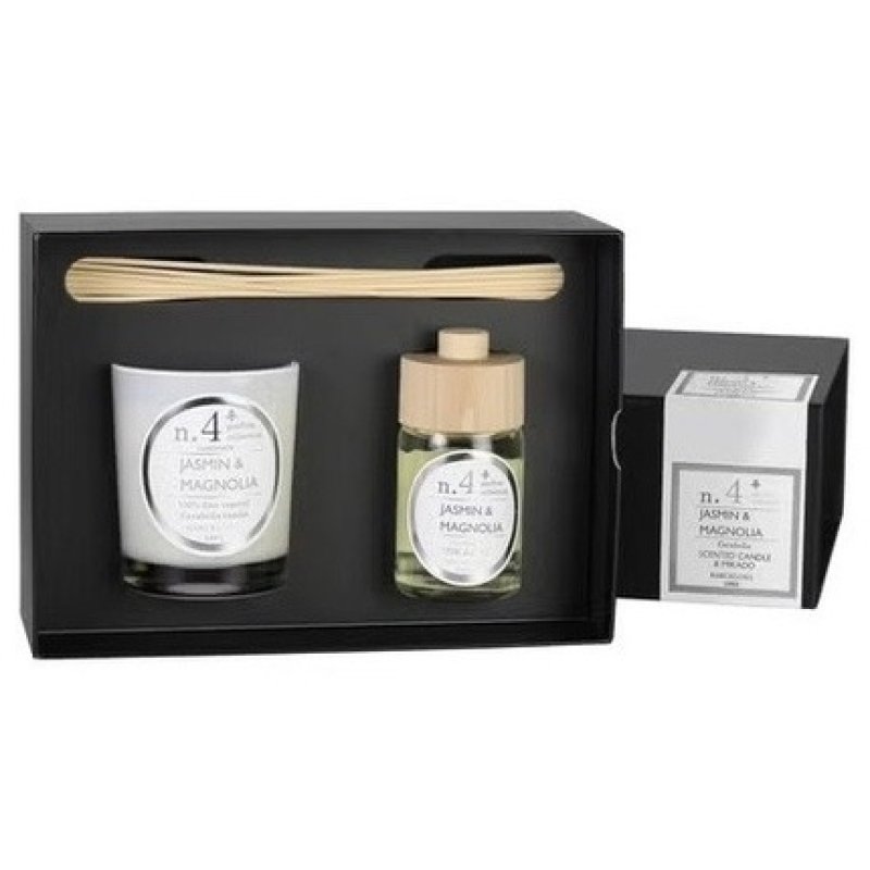 Cerabella Set No. 4 Candle and Mikado Jasmine-Magnolia 23x16.6x8.3cm