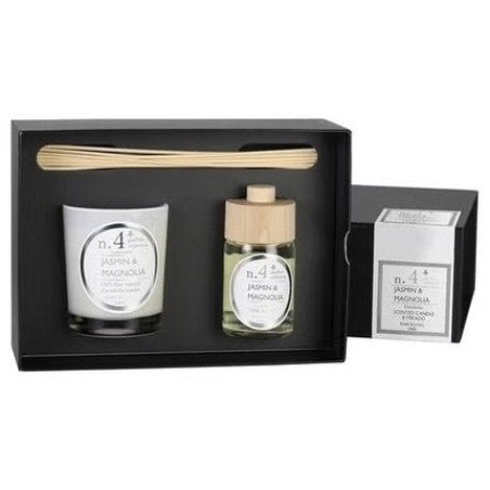 Cerabella Set No. 4 Candle and Mikado Jasmine-Magnolia 23x16.6x8.3cm