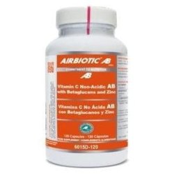 Airbiotic Non-Acidic Vitamin C with Beta-Glucans and Zinc 120 Capsules