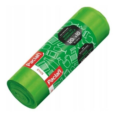 Paclan Green Glass Recycling Bags 120L 70 x 110 cm - Pack of 10