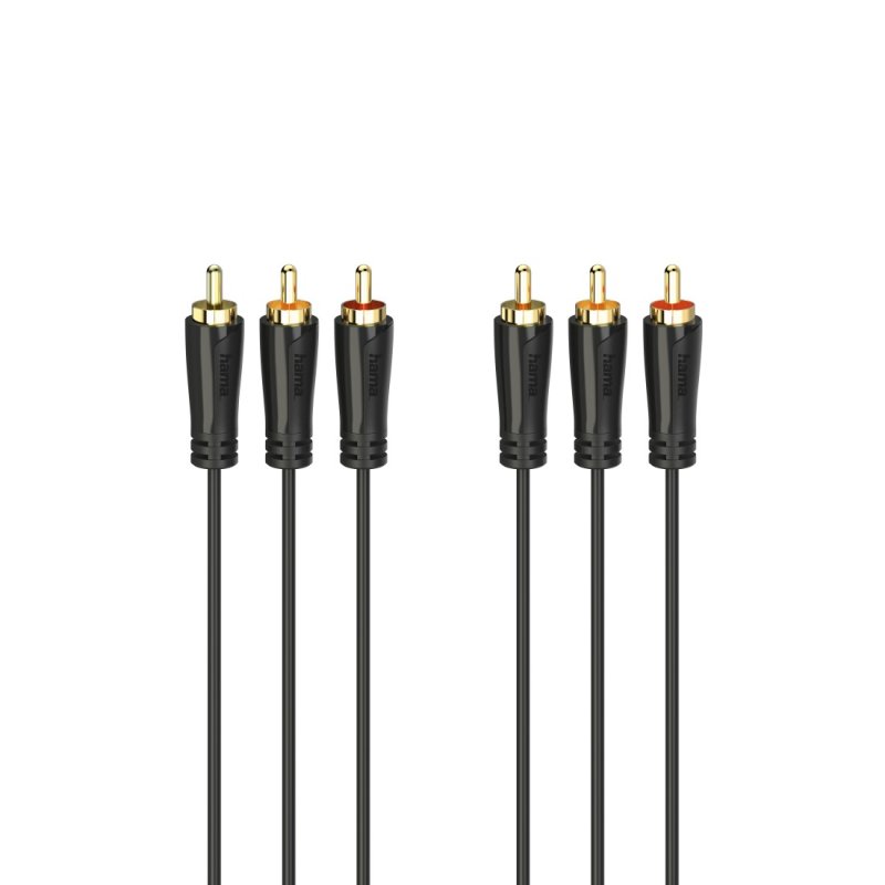 Hama 00205151 câble audio 3 m 3 x RCA Noir