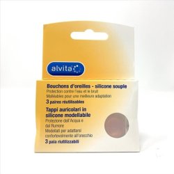Alvita Moldable Silicone Earplugs 3 Pairs Reusable