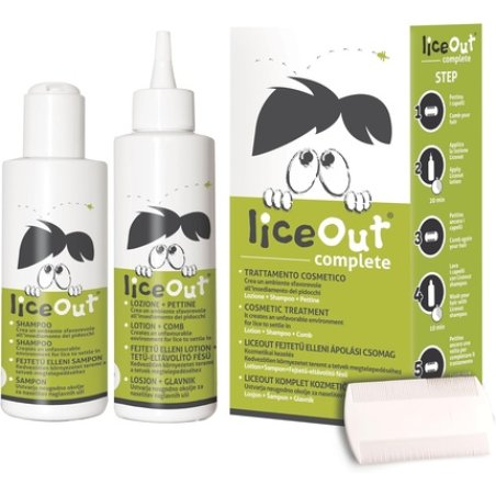 LICEOUT Complete Cosmetic Treatment for Head Lice and Nits in Children - Lotion Shampoo Comb Useful for Pediculosis