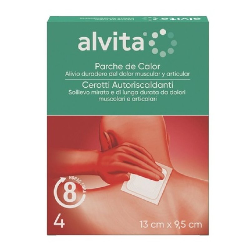 Alvita Self-Heating Medical Device Plaster 4 Pieces 13 x 9.5 cm