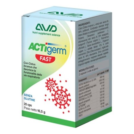 A.V.D. Reform Actigerm Fast Natural Respiratory Support Supplement 20 Capsules