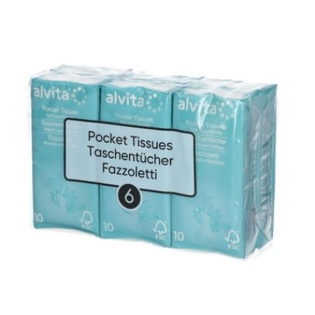 Alvita Soft and Strong Tissues 4 Layers - Pack of 6 (10 Tissues Each)