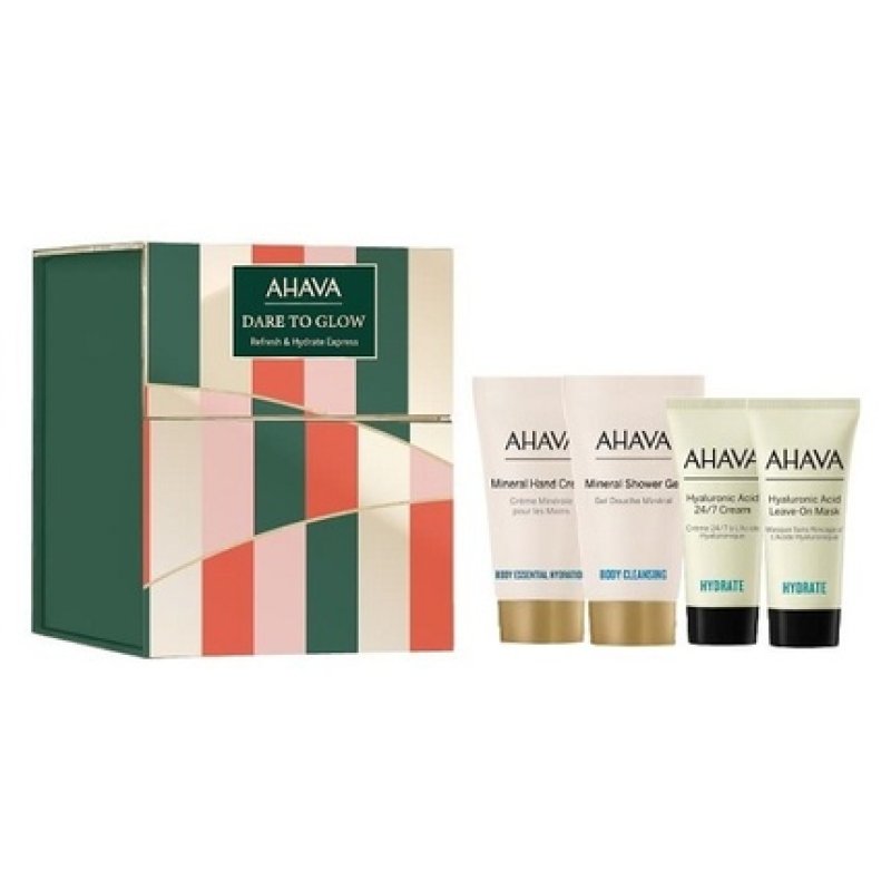 Ahava Holiday Refresh & Hydrate Express Set - 15ml Face Cream, 15ml Face Mask, 40ml Hand Cream, 40ml Shower Gel