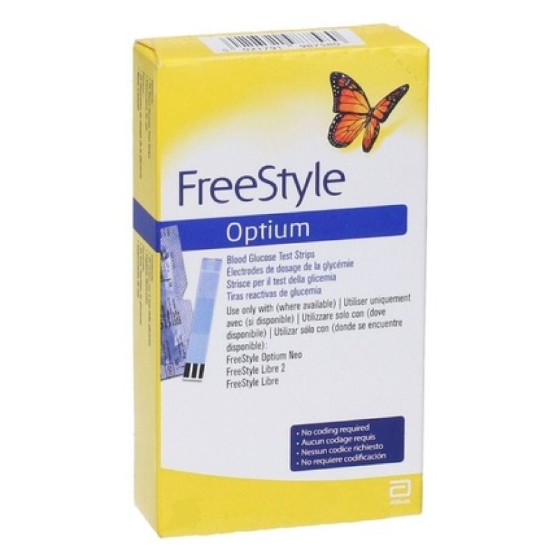 Abbott Freestyle Optium Blood Glucose Test Strips 50 Strips