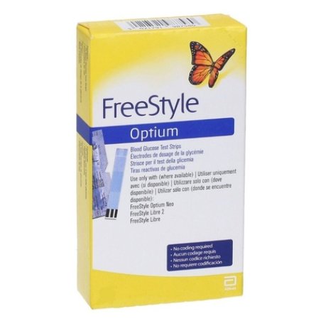 Abbott Freestyle Optium Blood Glucose Test Strips 50 Strips