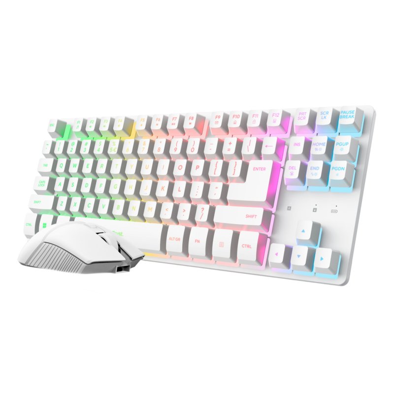 Trust GXT 882 keyboard Mouse included Home/Office RF Wireless USB AZERTY French White