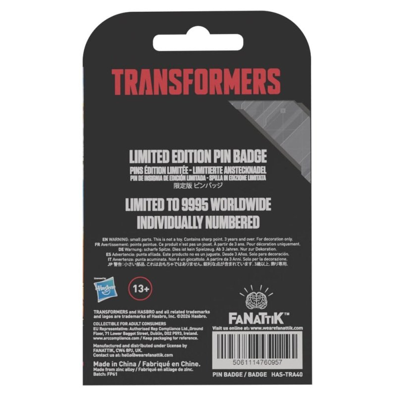 Transformers Pin Badge The Movie 40th Anniversary Unicron Limited Edition