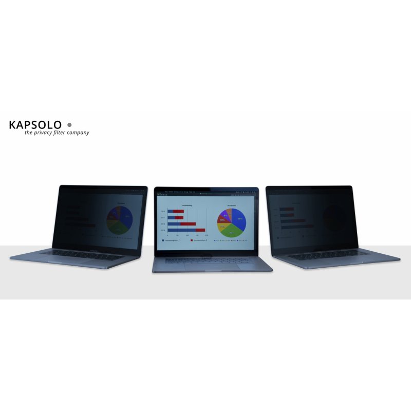 KAPSOLO 2-wege Blickschutzfilter / Blickschutzfolie abnehmbar fr 39,62cm (15.6") Wide 16:9 - Notebook - Rahmenloser
