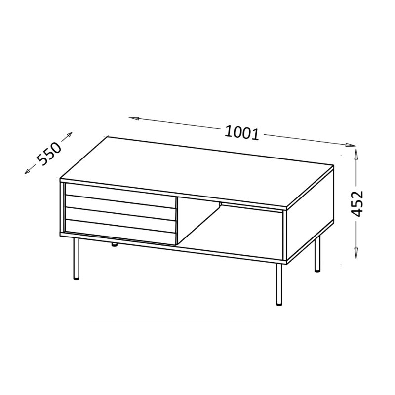 Cama CORTINA Bench/Table 100x55x45 black/walnut