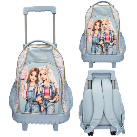 Topmodel - School Backpack Trolley FESTIVAL FUN - Light Blue