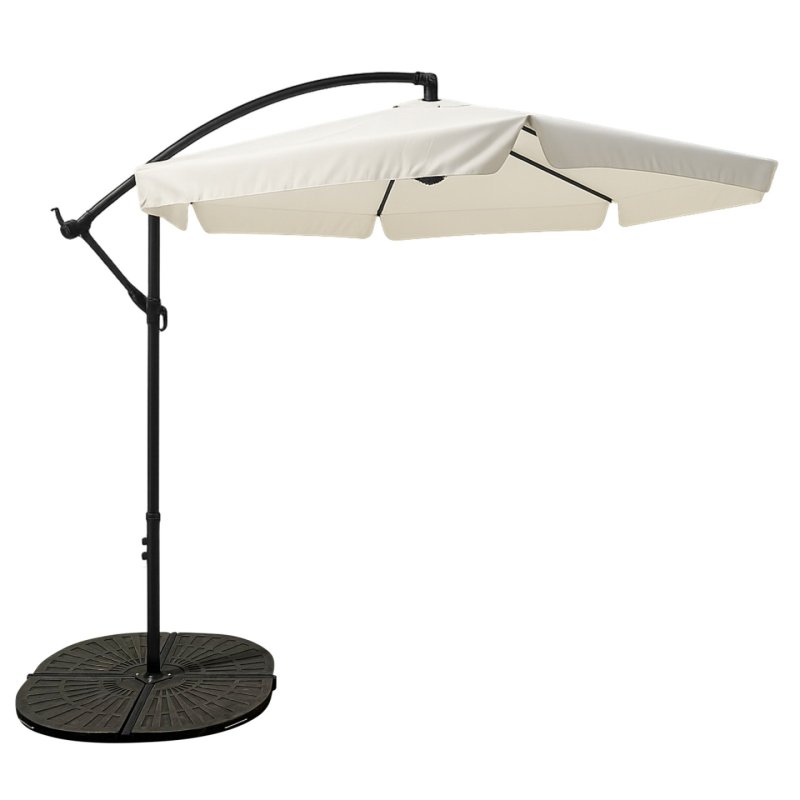 Gartenparasol Black Forest mit Seitenpaneelen, Großer 3m Beiger Schirm