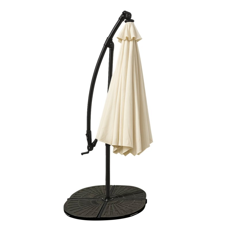 Extralink Black Forest Garden Umbrella with Side Panels, Large 3m Beige Cantilever Parasol d'aire de jeux cantilever