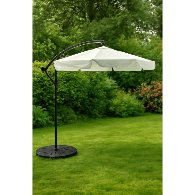 Extralink Black Forest Garden Umbrella with Side Panels, Large 3m Beige Cantilever Parasol d'aire de jeux cantilever