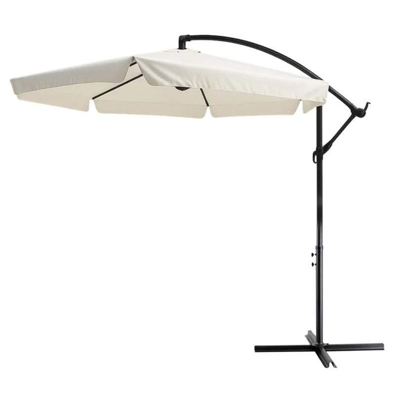 Gartenparasol Black Forest mit Seitenpaneelen, Großer 3m Beiger Schirm