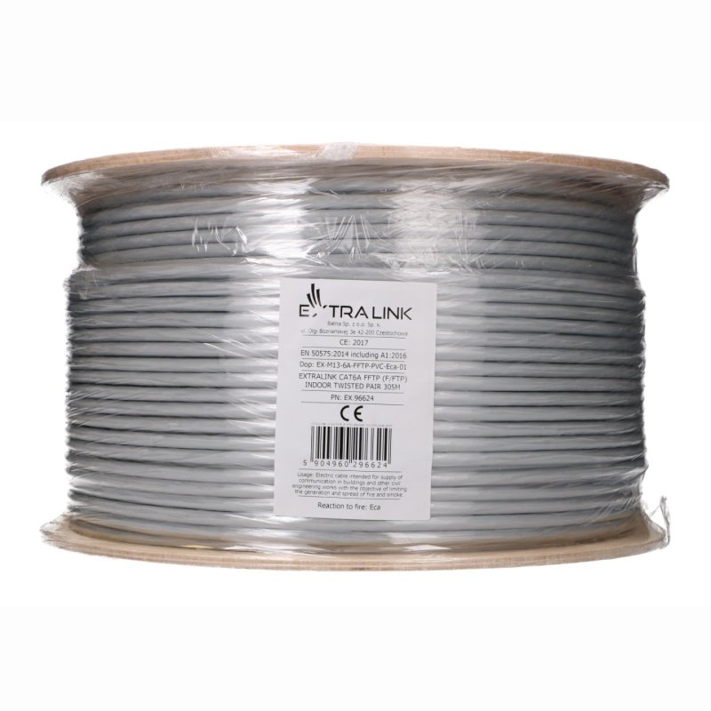 Extralink CAT6A FFTP (F/FTP) Innen | Netzwerkkabel Twisted Pair | 305m