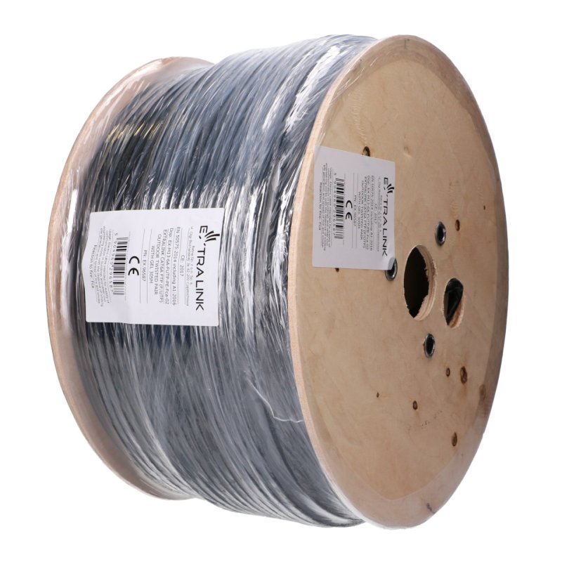 Extralink CAT6A FTP (F/UTP) Innen | Netzwerkkabel Twisted Pair | 305m, mit Gel