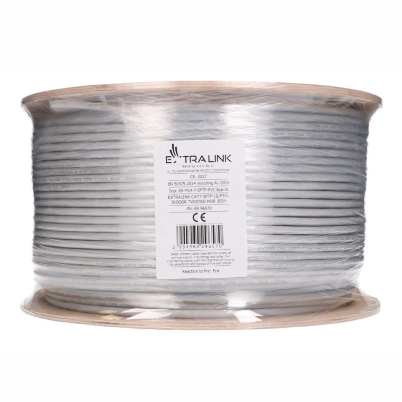 Extralink CAT7 SFTP (S/FTP) Innenbereich | Netzwerkkabel Twisted Pair | 305m
