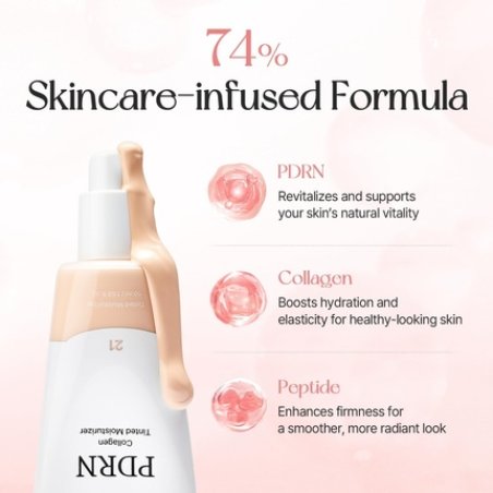 mixsoon PDRN Collagen Tinted Moisturizer 50ml - 74% Skincare-Infused Base with Rice PDRN & Peptides