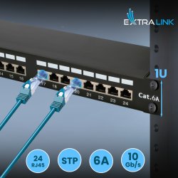 Extralink CAT6A STP Patch panel 24 port - Cable - CAT 6a