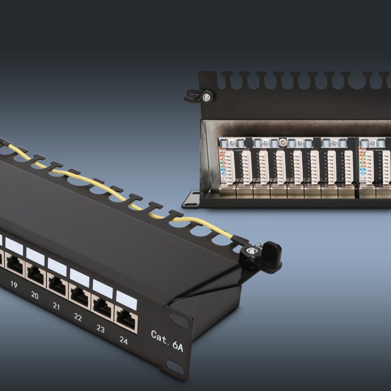 Extralink CAT6A STP Patch panel 24 port - Cable - CAT 6a