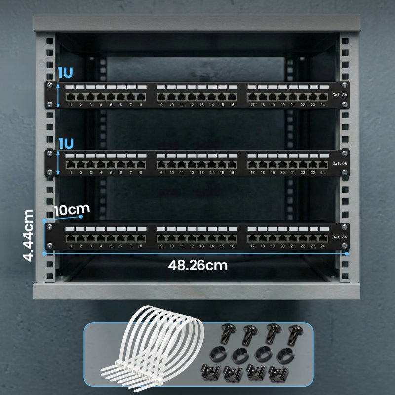 Extralink CAT6A STP Patch panel 24 port - Cable - CAT 6a