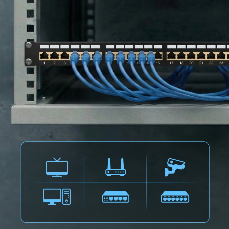 Extralink CAT6A STP Patchpanel 24 porty