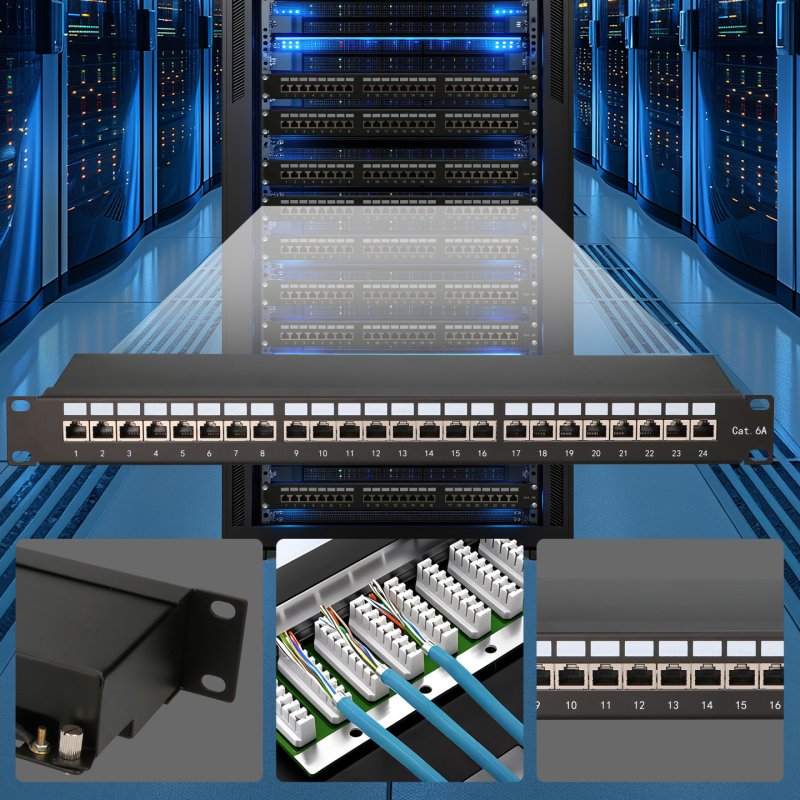 Extralink CAT6A STP Patchpanel 24 porty