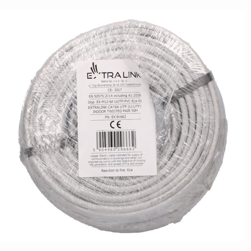 Extralink EX.96662 Cat6A U/UTP Indoor Network Cable 50m