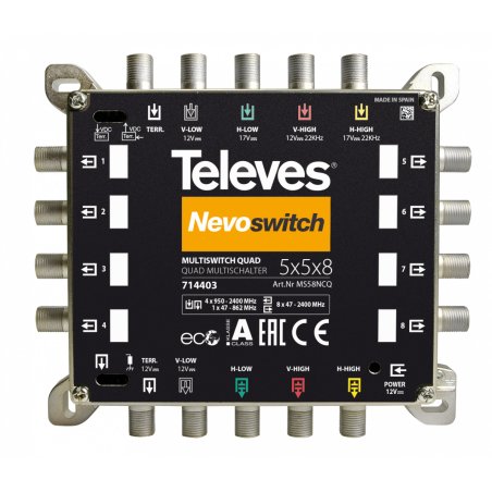 Televes 714403 satellite multiswitch 5 inputs 13 outputs