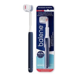 BALENE Double-Sided Toothbrush for Brushing Inner Face Medium Hardness Blue