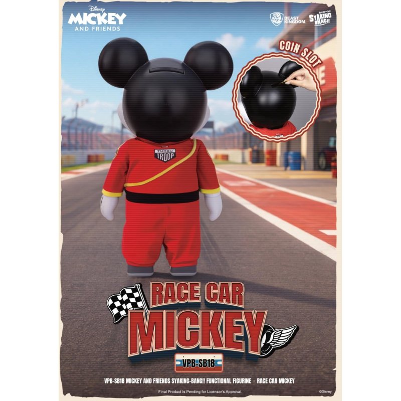 MICKEY & FRIENDS - Race Car Mickey - Tirelire SYAKING-BANG 48cm